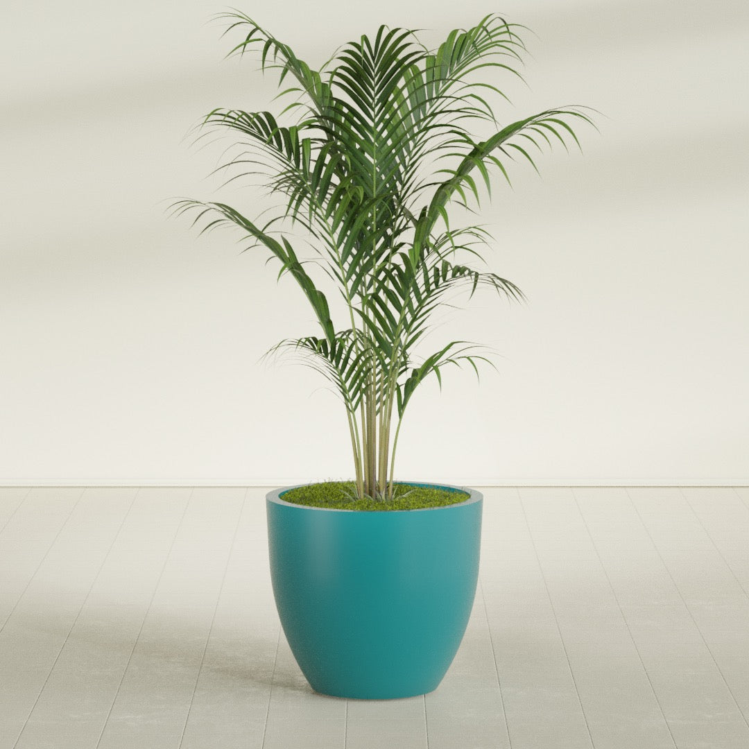 Wannsee Large Round Fiberglass Planter - 33 in x 33 in x 29 in - Satin Sea Foam - Satin Sea Foam,33 in x 33 in x 29 in