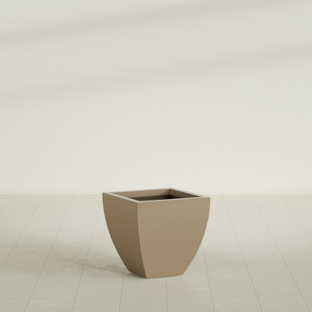 Lima Medium Tapered Square Fiberglass Planter - 20 in x 20 in x 20 in - Metallic Gold - Metallic Gold,20 in x 20 in x 20 in