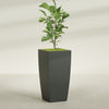 Toulan Extra Large Tall Tapered Square Fiberglass Planter - 23 in x 23 in x 48 in - Matte Charcoal - Matte Charcoal,23 in x 23 in x 48 in