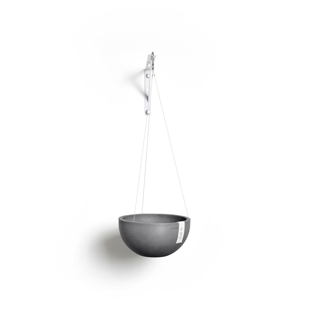Hanging Brussels Small Bowl Planter - 13 in x 13 in x 6.5 in - Grey - Grey,13 in x 13 in x 6.5 in