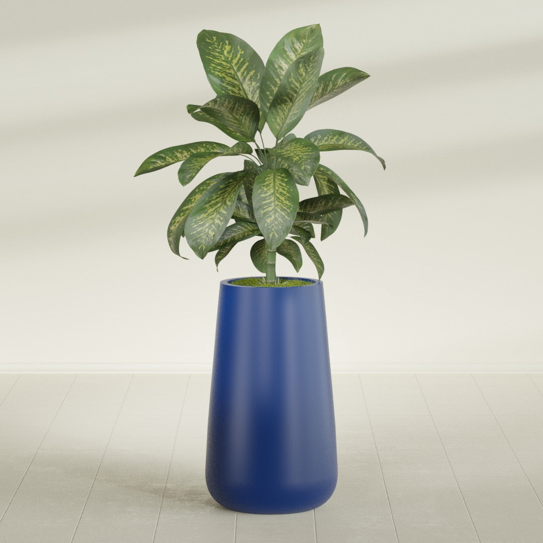 Saigon Extra Large Tapered Round Planter - 19 in x 24 in x 42 in - Matte Cobalt Blue - Matte Cobalt Blue,19.2 in x 24.2 in x 42 in