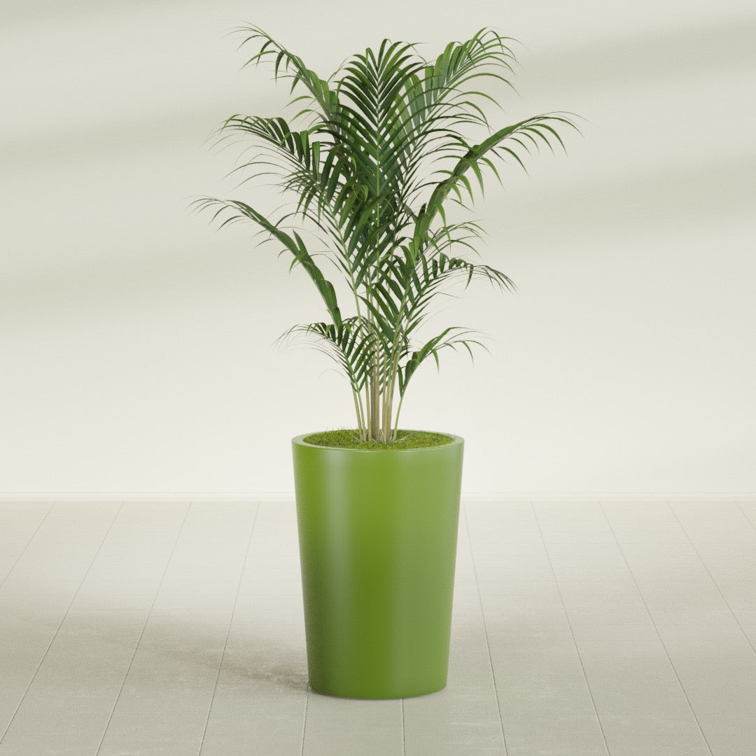 Tegel Medium Round Fiberglass Planter - 18 in x 18 in x 26 in - Satin Green - Satin Green,18 in x 18 in x 26 in