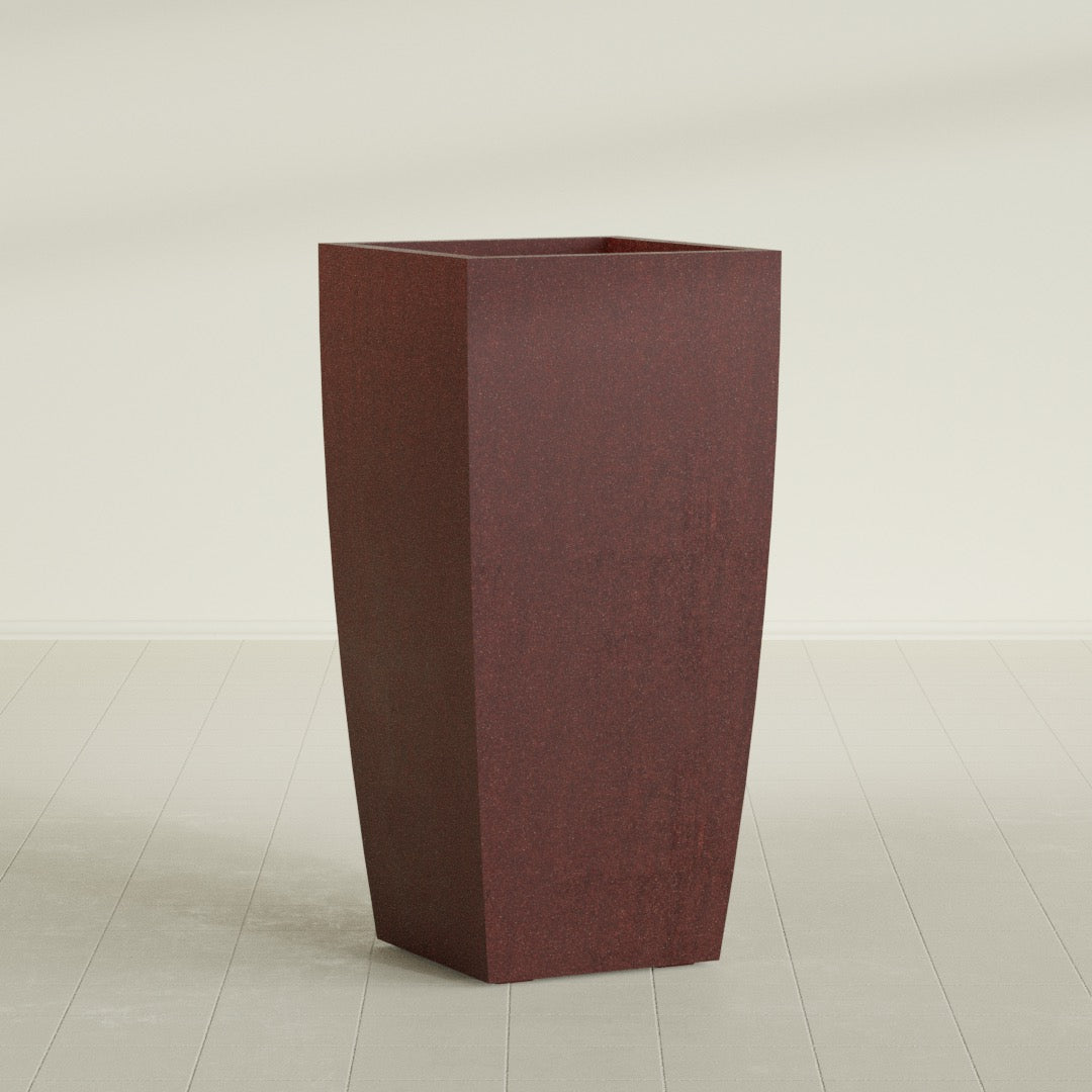 Tapered Column - 23in x 23in x 48in - Weathered Steel - Rust - Weathered Steel - Rust,23 in x 23 in x 48 in