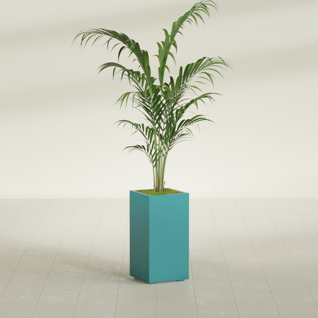 Potsdam Large Tall Rectangle Fiberglass Planter - 16 in x 16 in x 32 in - Satin Sea Foam - Satin Sea Foam,16 in x 16 in x 32 in