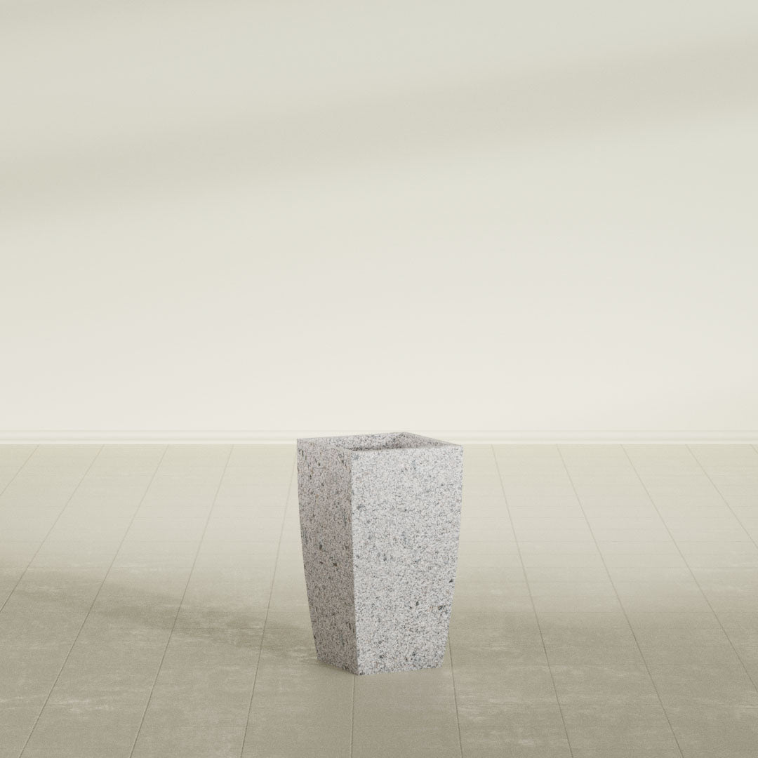 ProTone Fiberglass Premium Finish Medium Tapered Column Planter - 12 in x 12 in x 22 in - StoneLight - Pearlstone - StoneLight - Pearlstone,12 in x 12 in x 22 in