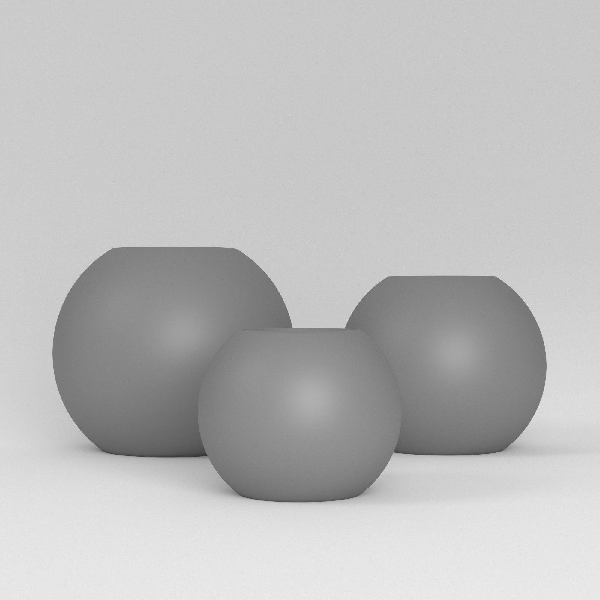 Globe Large Sphere Fiberglass Planter - 36 in x 36 in x 30 in - Metallic Gunmetal - Metallic Gunmetal,36 in x 36 in x 30 in