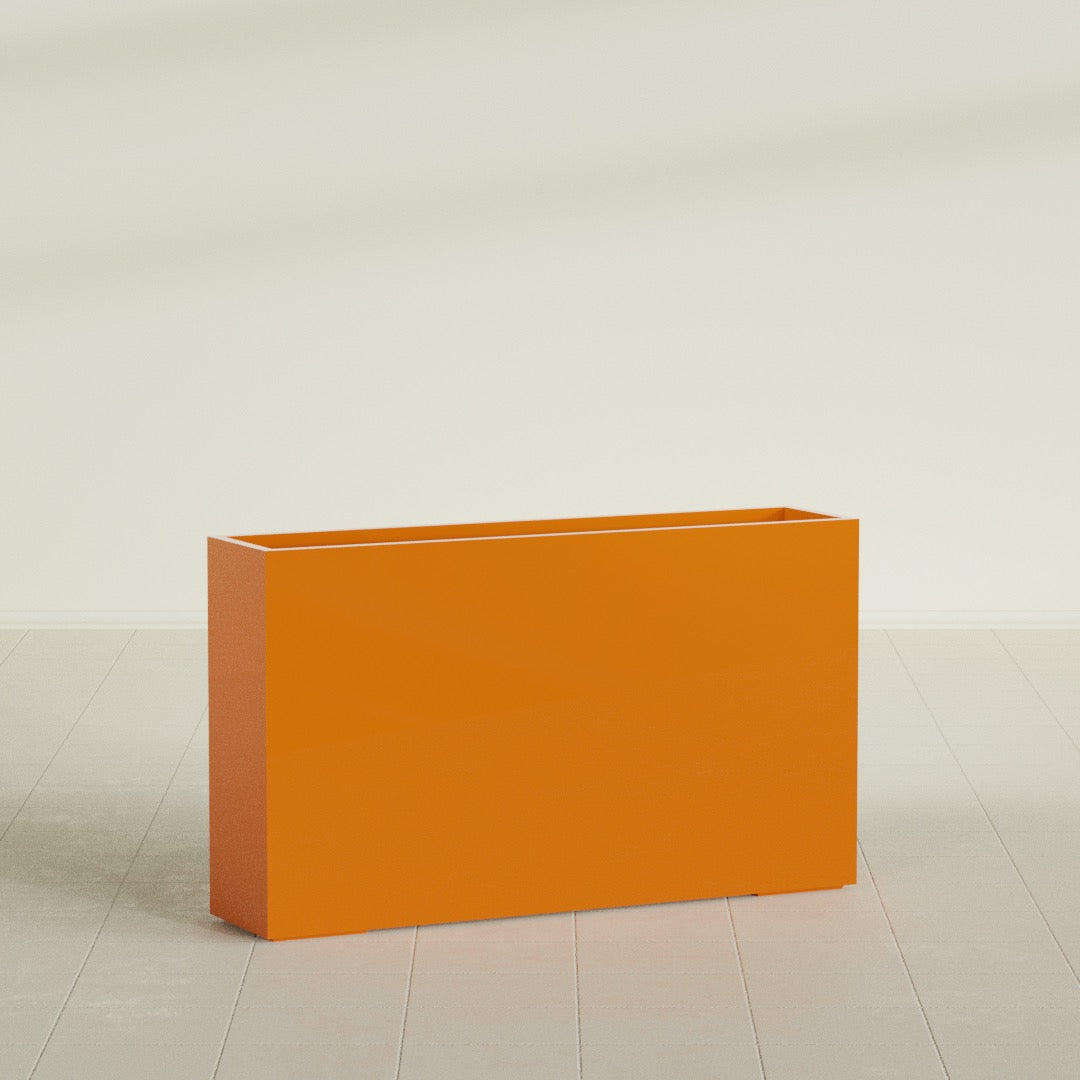 Perth Extra Large Long Rectangle Fiberglass Planter - 72 in x 16 in x 42 in - Gloss Tangerine - Gloss Tangerine,72 in x 16 in x 42 in