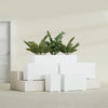 Tolga Extra Large Long Rectangle Fiberglass Planter - 48 in x 16 in x 24 in - Gloss White - Gloss White,48 in x 16 in x 24 in