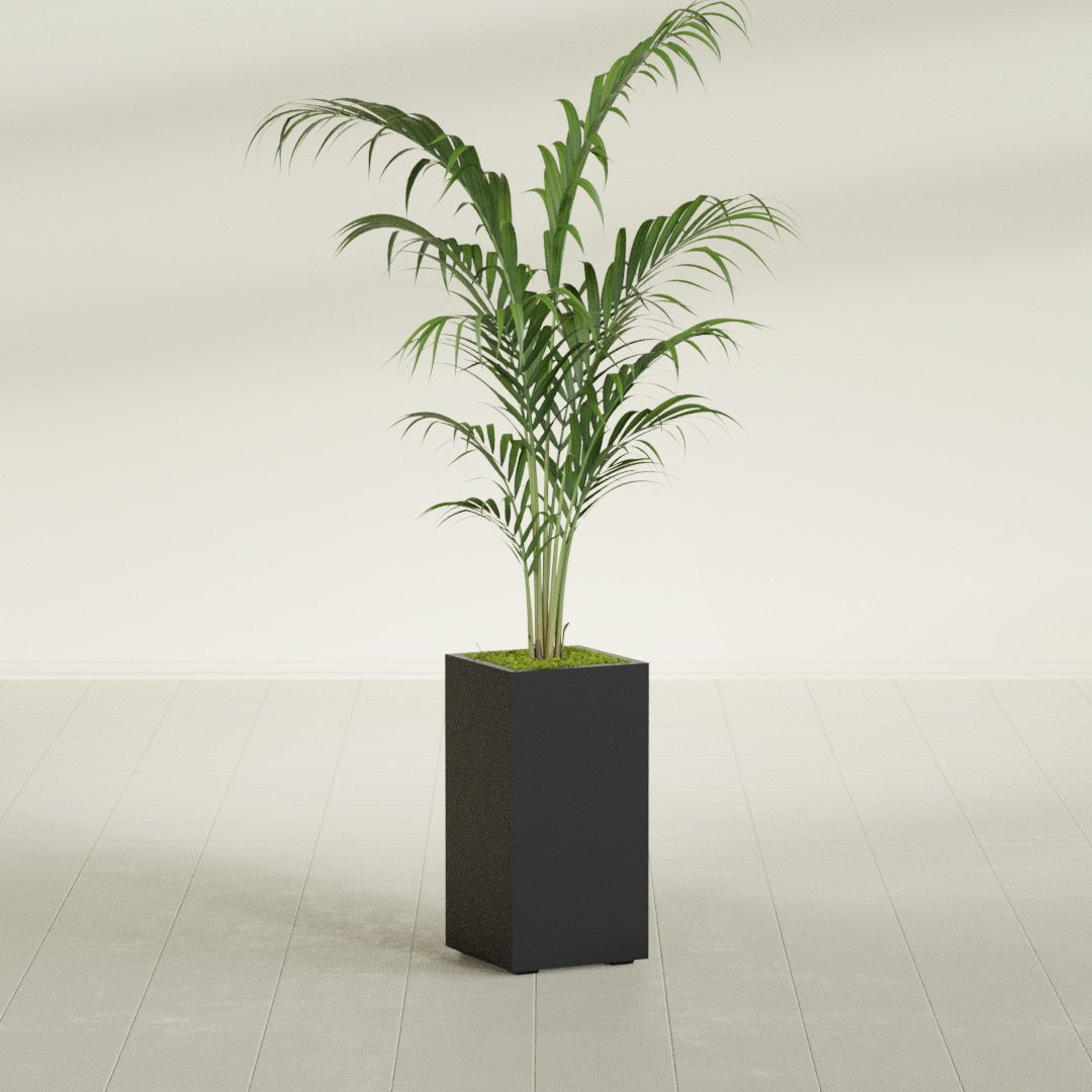 Potsdam Large Tall Rectangle Fiberglass Planter - 16 in x 16 in x 32 in - Matte Black - Matte Black,16 in x 16 in x 32 in