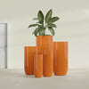 Saint Tropez Large Tall Round Fiberglass Planter - 20 in x 20 in x 43 in - Gloss Tangerine - Gloss Tangerine,20 in x 20 in x 43 in
