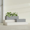 Reade Small Tabletop Rectangle Fiberglass Planter - 18 in x 6.5 in x 5 in - Metallic Gunmetal - Metallic Gunmetal,18.5 in x 6.5 in x 5 in