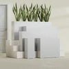 Delray Large Tall Rectangle Fiberglass Planter - 36 in x 12 in x 32 in - Metallic Silver - Metallic Silver,36 in x 12 in x 32 in