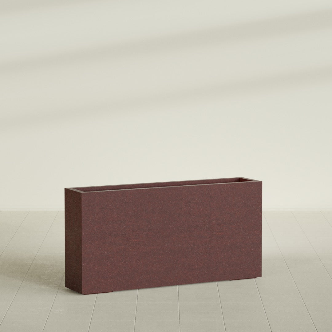 10"-Wide Rectangle - 48in x 10in x 24in - Weathered Steel - Rust - Weathered Steel - Rust,48 in x 10 in x 24 in