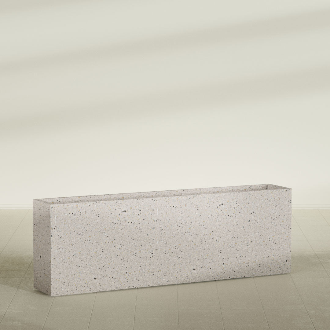 ProTone Fiberglass Premium Finish Extra Large Rectangle Planter - 72 in x 12 in x 24 in - StoneLight - Greystone - StoneLight - Greystone,72 in x 12 in x 24 in