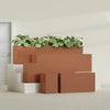 Miami Small Rectangle Fiberglass Planter - 12 in x 12 in x 18 in - Matte Terracotta - Matte Terracotta,12 in x 12 in x 18 in