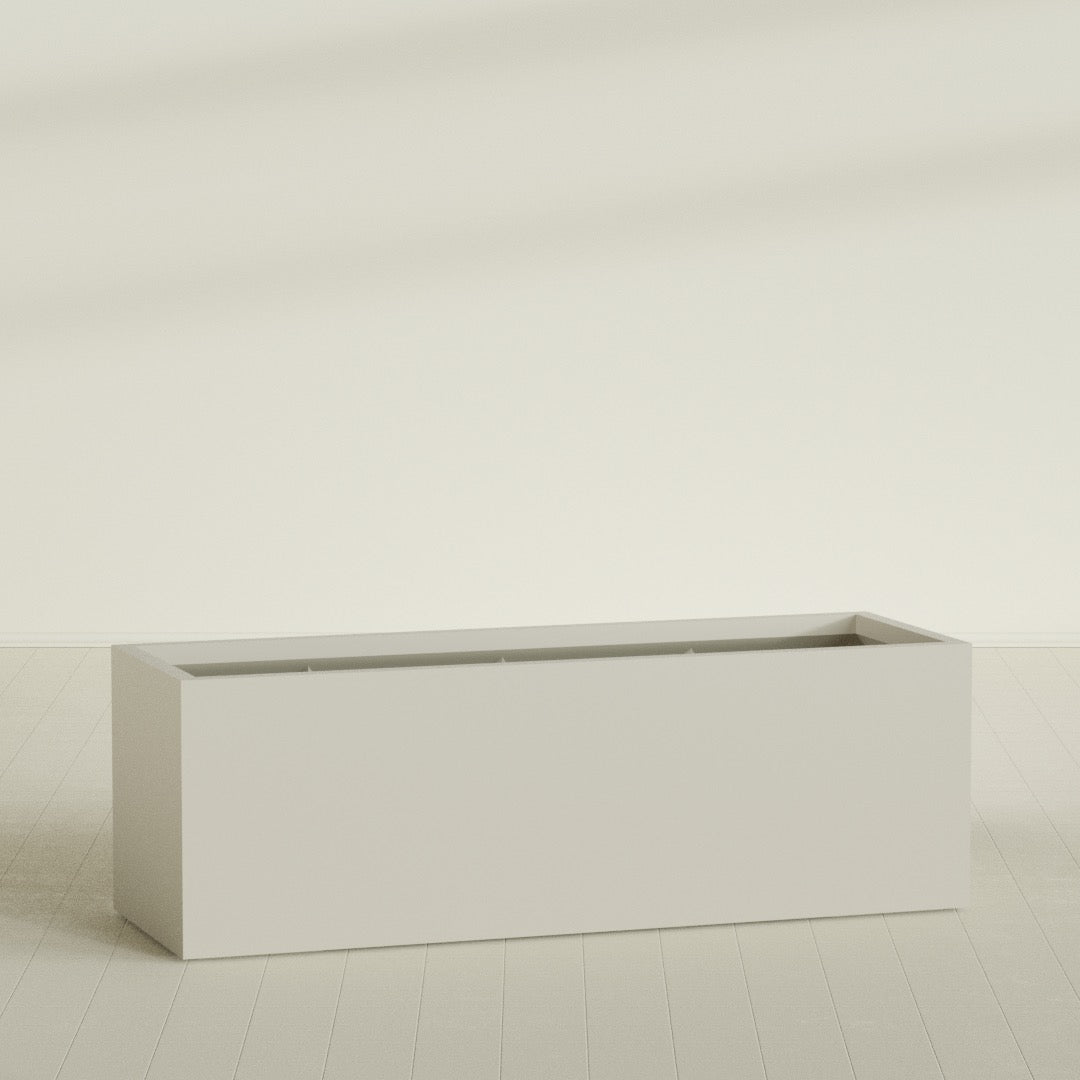 Granada Extra Large Long Rectangle Fiberglass Planter - 72 in x 24 in x 24 in - Satin Beige - Satin Beige,72 in x 24 in x 24 in