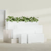 Miami Extra Large Narrow Rectangle Fiberglass Planter - 72 in x 12 in x 18 in - Gloss White - Gloss White,72 in x 12 in x 18 in