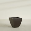 Lima Medium Tapered Square Fiberglass Planter - 24 in x 24 in x 24 in - Matte Brown - Matte Brown,24 in x 24 in x 24 in