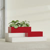 Reade Small Tabletop Rectangle Fiberglass Planter - 14 in x 5 in x 4.3 in - Gloss Red - Gloss Red,14 in x 5 in x 4.3 in