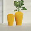 Bara Jar Large Round Fiberglass Planter - 20 in x 20 in x 31 in - Gloss Saffron - Gloss Saffron,20 in x 20 in x 32 in