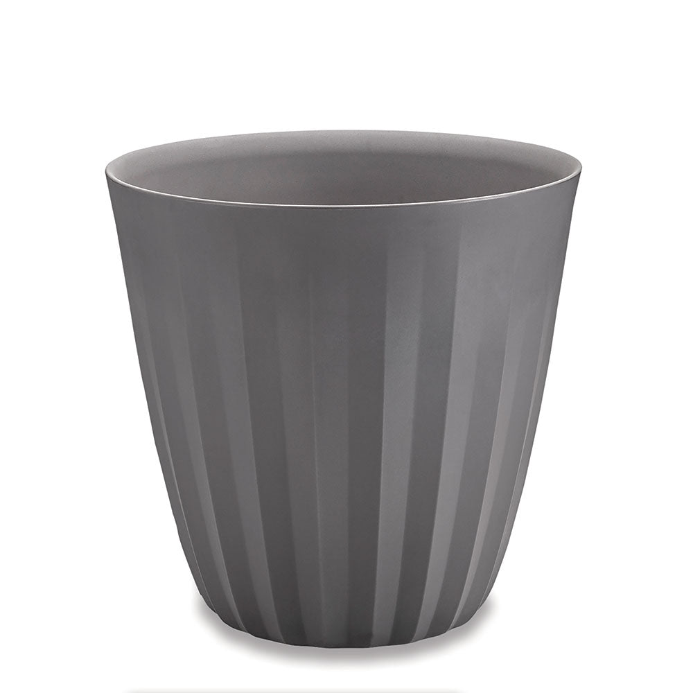 Pleat Ribbed Medium Round Plastic Planter - 23 in x 23 in x 27 in - Slate - Slate,23 in x 23 in x 27 in