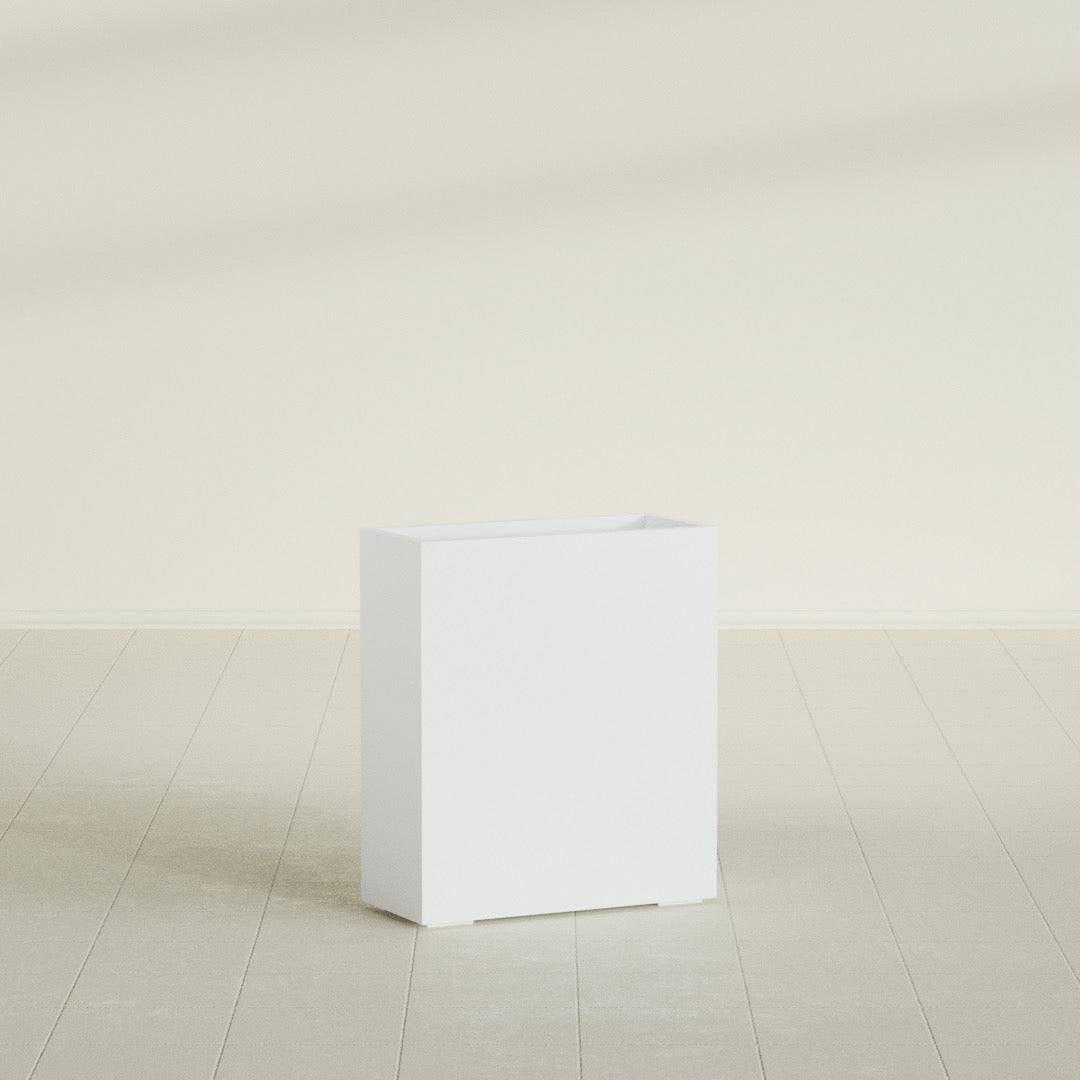 Perth Large Tall Rectangle Fiberglass Planter - 36 in x 16 in x 42 in - Matte White - Matte White,36 in x 16 in x 42 in