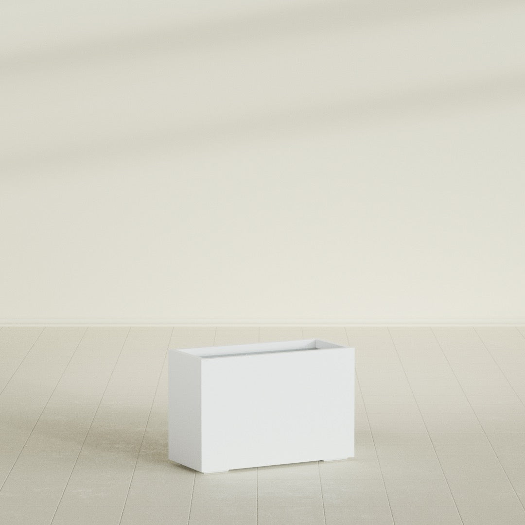 Tolga Large Rectangle Fiberglass Planter - 36 in x 16 in x 24 in - Matte White - Matte White,36 in x 16 in x 24 in