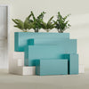 Hollywood Large Narrow Rectangle Fiberglass Planter - 36 in x 12 in x 24 in - Satin Sea Foam - Satin Sea Foam,36 in x 12 in x 24 in