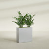 Milano Medium Narrow Rectangle Fiberglass Planter - 24 in x 10 in x 24 in - Metallic Silver - Metallic Silver,24 in x 10 in x 24 in