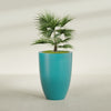 Brannan Large Round Fiberglass Planter - 30 in x 30 in x 41 in - Satin Sea Foam - Satin Sea Foam,30 in x 30 in x 41 in