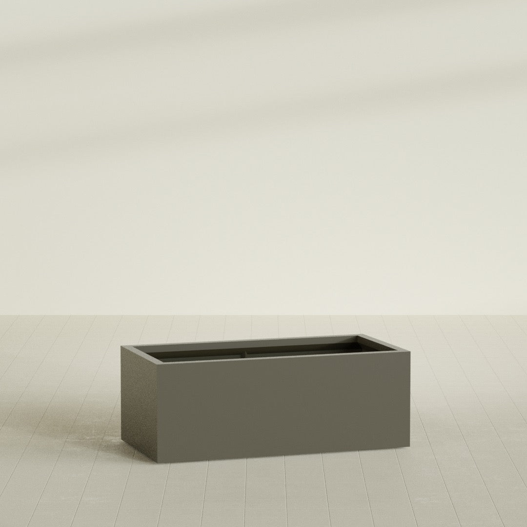 Torino Extra Large Wide Rectangle Fiberglass Planter - 48 in x 24 in x 18 in - Matte Bronze - Matte Bronze,48 in x 24 in x 18 in