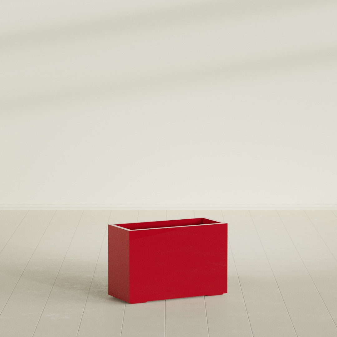 Tolga Large Rectangle Fiberglass Planter - 36 in x 16 in x 24 in - Gloss Red - Gloss Red,36 in x 16 in x 24 in