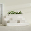 Antwerp Medium Low Rectangle Fiberglass Planter - 24 in x 24 in x 12 in - Satin Beige - Satin Beige,24 in x 24 in x 12 in