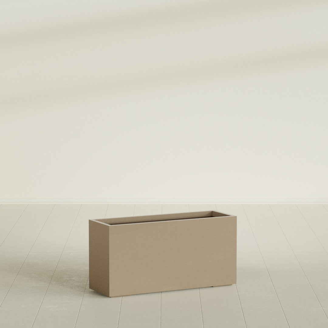 Tolga Extra Large Long Rectangle Fiberglass Planter - 48 in x 16 in x 24 in - Metallic Gold - Metallic Gold,48 in x 16 in x 24 in