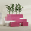 Torino Medium Wide Rectangle Fiberglass Planter - 24 in x 24 in x 18 in - Gloss Pink Violet - Gloss Pink Violet,24 in x 24 in x 18 in