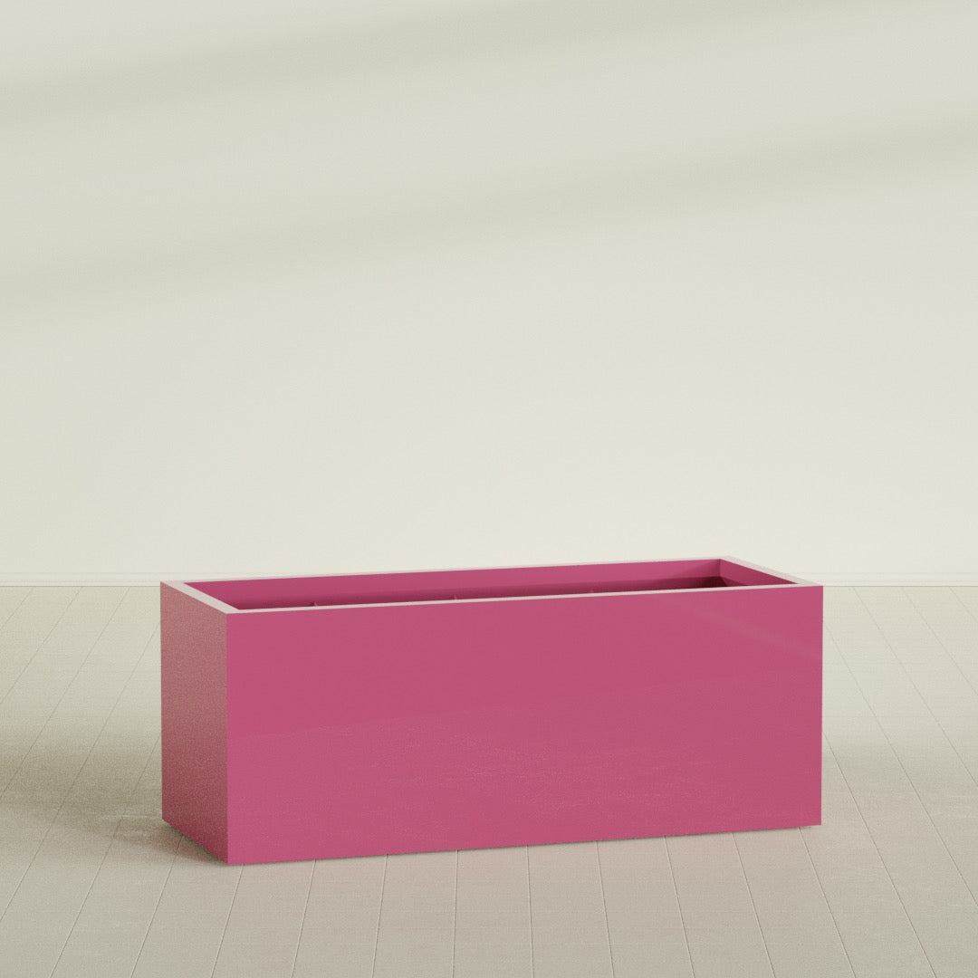 Granada Extra Large Long Rectangle Fiberglass Planter - 60 in x 24 in x 24 in - Gloss Pink Violet - Gloss Pink Violet,60 in x 24 in x 24 in