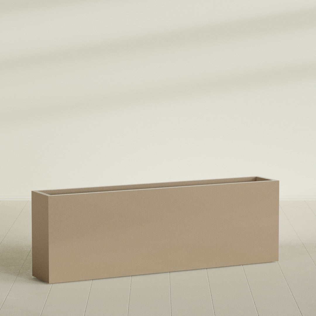 Hollywood Extra Large Narrow Rectangle Fiberglass Planter - 72 in x 12 in x 24 in - Metallic Gold - Metallic Gold,72 in x 12 in x 24 in