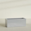 Granada Extra Large Long Rectangle Fiberglass Planter - 60 in x 24 in x 24 in - Metallic Silver - Metallic Silver,60 in x 24 in x 24 in