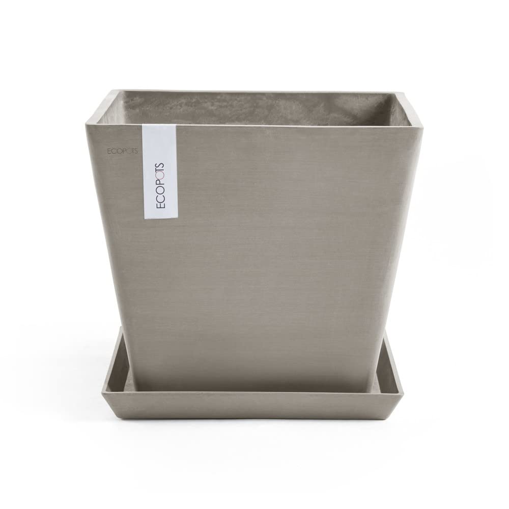 Rotterdam Small Square Planter - 19.75 in x 19.75 in x 17.25 in - Taupe - Taupe,19.75 in x 19.75 in x 17.25 in,Planter Only