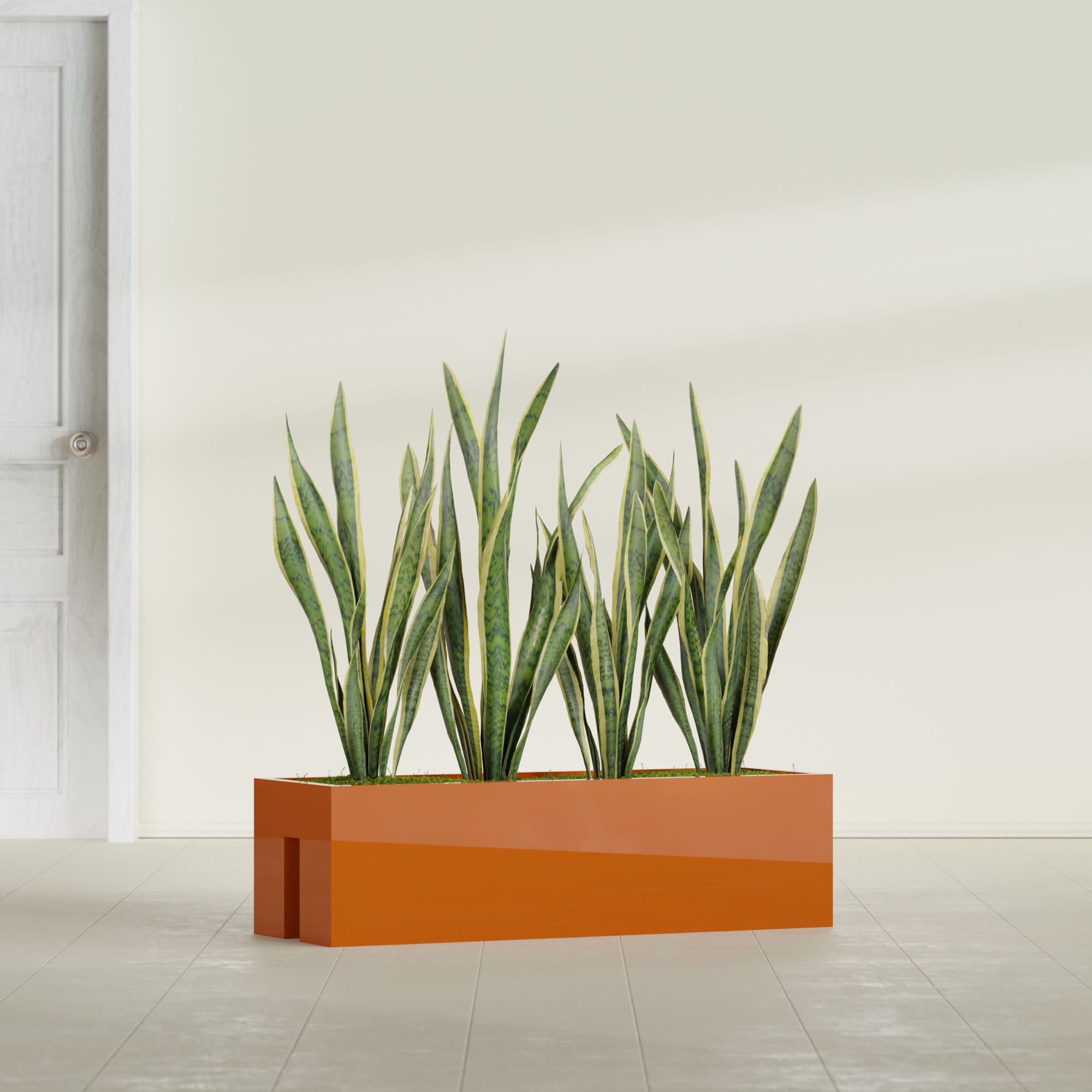Tiergarden Large Long Over The Railing Rectangle Fiberglass Planter - 36 in x 12 in x 10 in - Gloss Tangerine - Gloss Tangerine,36 in x 12 in x 10 in