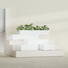 Antwerp Medium Low Rectangle Fiberglass Planter - 24 in x 24 in x 12 in - Matte White - Matte White,24 in x 24 in x 12 in
