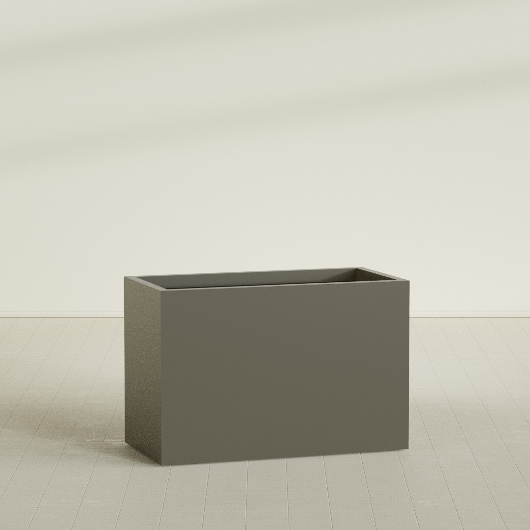 Brisbane Extra Large Long Rectangle Fiberglass Planter - 48 in x 24 in x 32 in - Matte Bronze - Matte Bronze,48 in x 24 in x 32 in