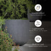 Mondo Large Planter – Grey Stone Finish – Fiberglass Indoor/Outdoor and Weather-Resistant Round Planter (39.5" D x 40" H Exterior, 37.8" D x 39.5" H Interior) - Grey Stone,39.5 in x 39.5 in x 39.5 in