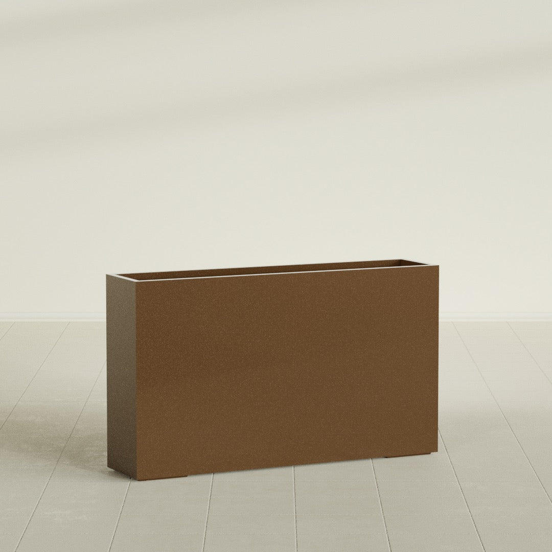 Perth Extra Large Long Rectangle Fiberglass Planter - 72 in x 16 in x 42 in - Metallic Bronze - Metallic Bronze,72 in x 16 in x 42 in