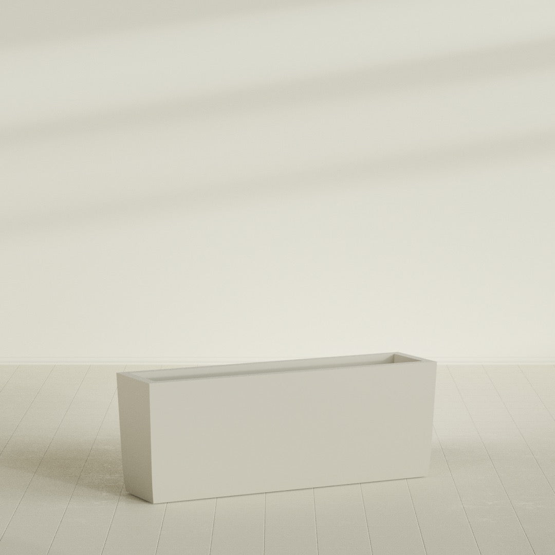 Panama Extra Large Long Rectangle Fiberglass Planter - 48 in x 12 in x 18 in - Satin Beige - Satin Beige,48 in x 12 in x 18 in