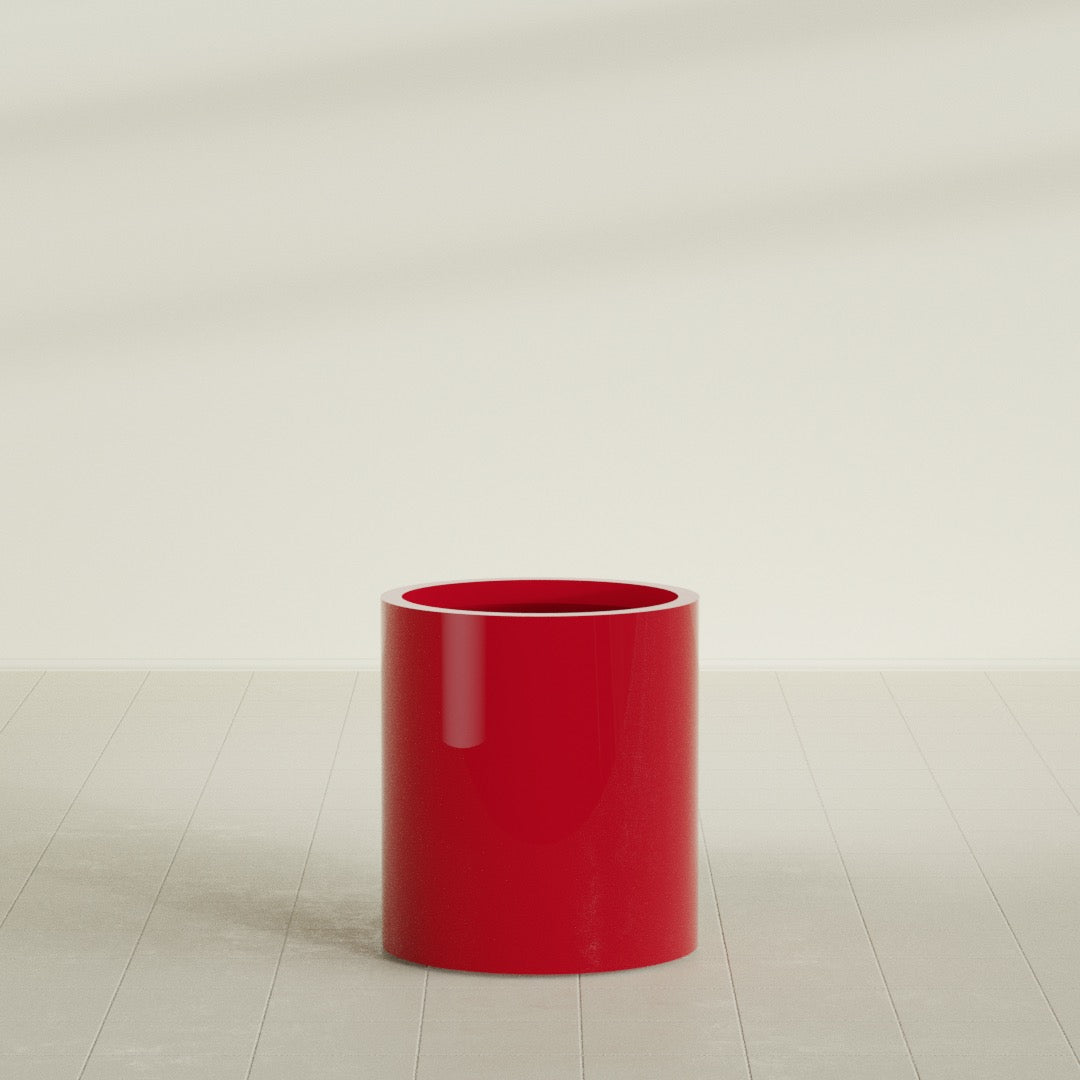 Rio Grande Medium Round Fiberglass Planter - 18 in x 18 in x 20 in - Gloss Red - Gloss Red,18 in x 18 in x 20 in