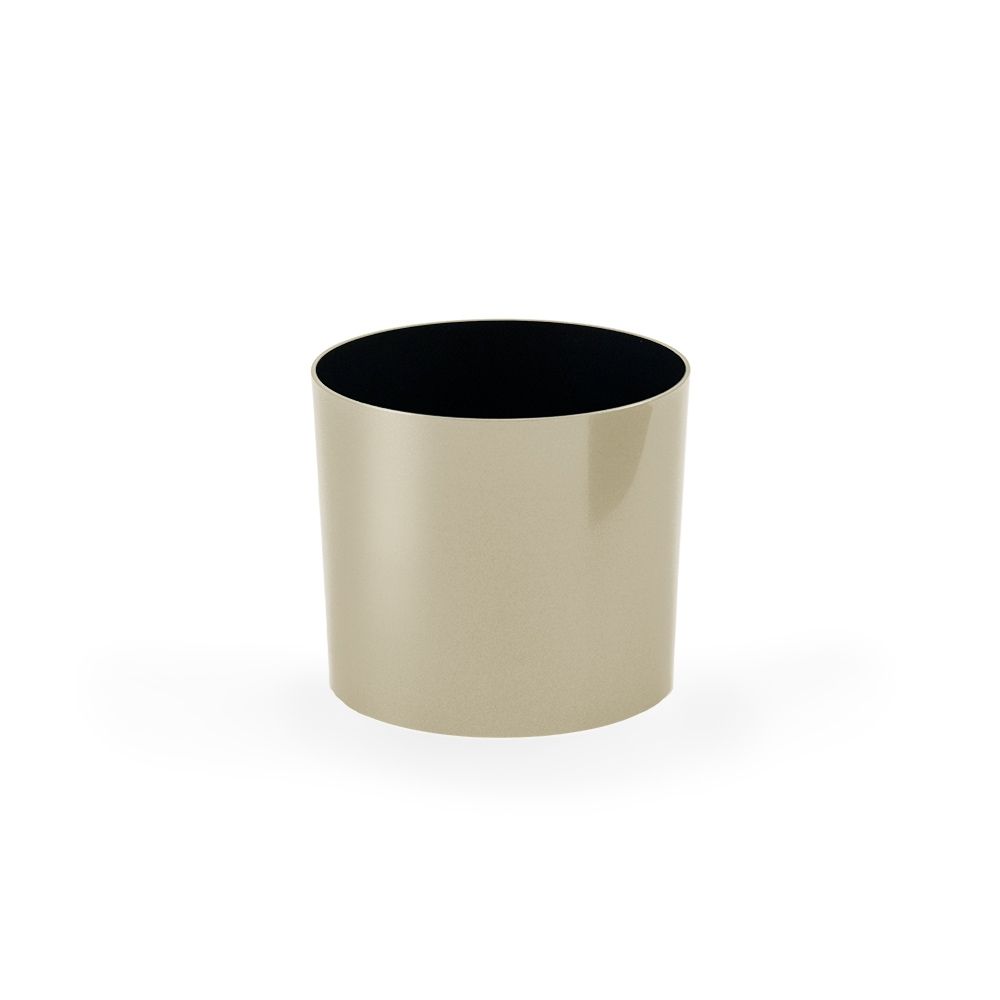 Small Round Metallic Plastic Planter - 12 in x 12 in x 7 in - Titanium