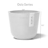 Oslo Small Round Planter - 13.8 in x 13.8 in x 12 in - Dark Grey - Dark Grey,13.75 in x 13.75 in x 12 in,Planter Only