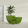 Lima Large Tapered Square Fiberglass Planter - 30 in x 30 in x 30 in - Satin Green - Satin Green,30 in x 30 in x 30 in