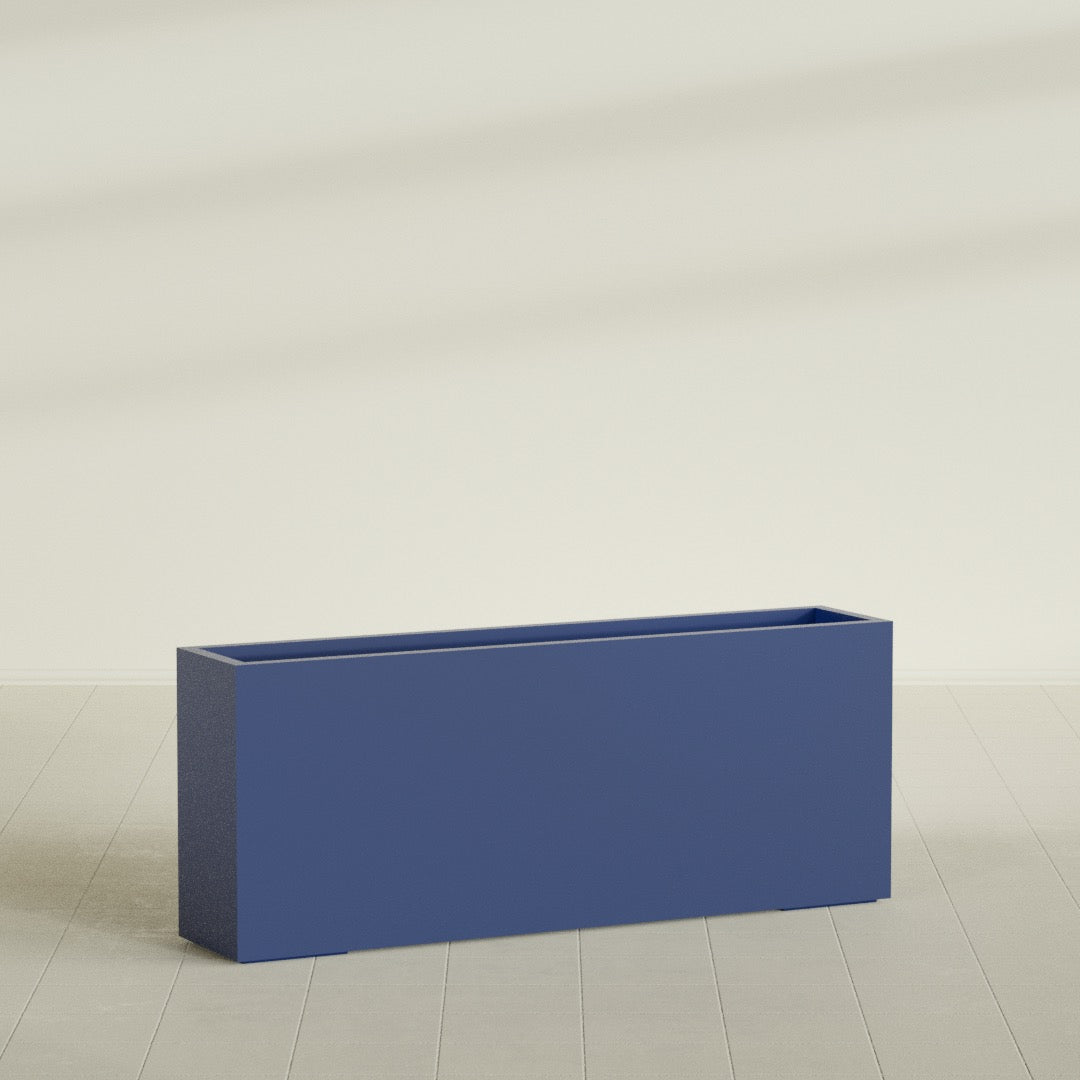 Hollywood Extra Large Narrow Rectangle Fiberglass Planter - 60 in x 12 in x 24 in - Matte Cobalt Blue - Matte Cobalt Blue,60 in x 12 in x 24 in